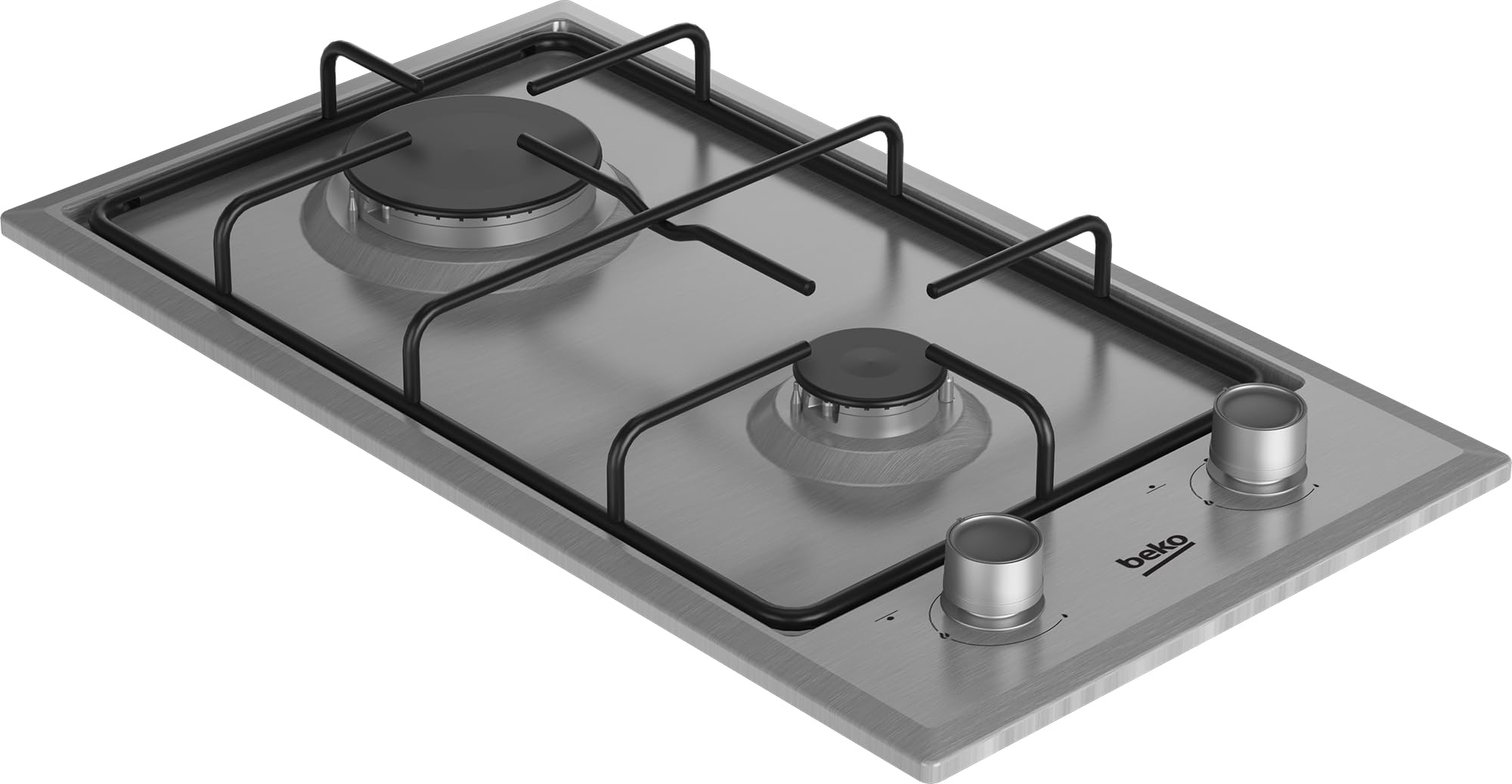 BEKO Placa Gas Modular HDCG32220FX: 2 fuegos 30 cm Inox | Formato modular de 30 cm