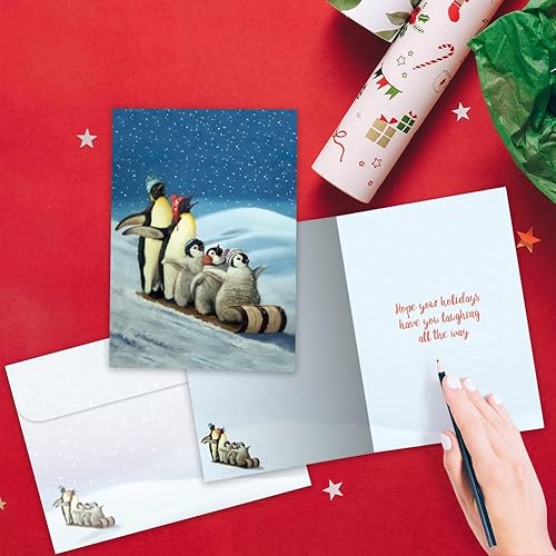 Miniatura 10 de Tree-Free Greetings Tarjeta de Navidad con sobre a juego, ecológica, hecha en Estados Unidos, papel 100% reciclado, 5 x 7, Ho Ho Ohm (GO65765)