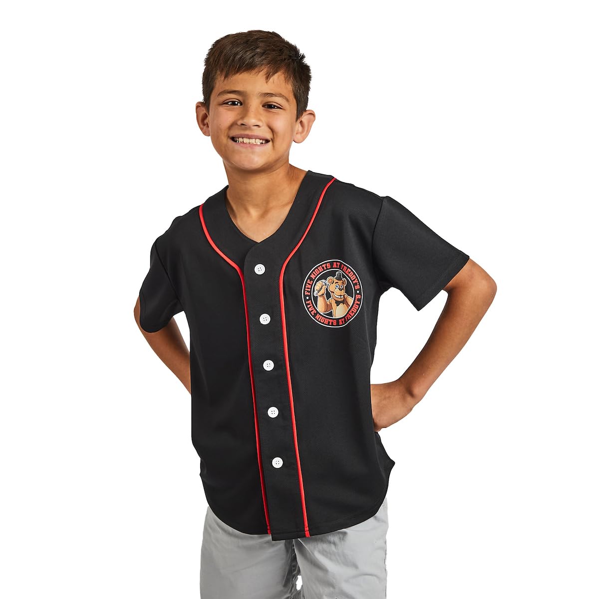 Five Nights at Freddy's - Set da 2 pezzi di maglia da baseball nera e maglietta a maniche corte di Freddy