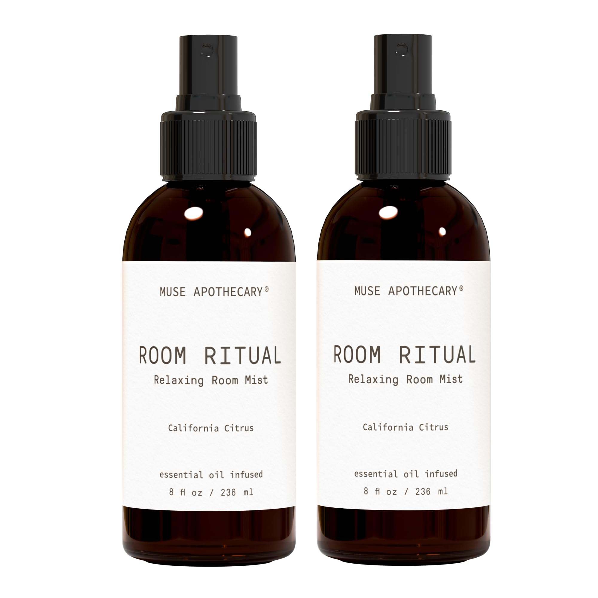 Muse Bath Apothecary Room Ritual - Aromatic and Relaxing Room Mist, 8 oz, Infused with Natural Essential Oils - California Citrus, 2 Pack