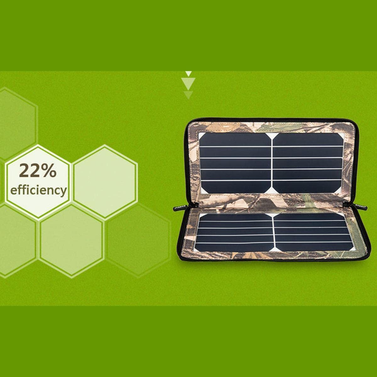 Pannello Solare, Caricatore Solare Portatile da 10 W, Porte USB, Pannello Solare Impermeabile, Banca di energia Solare Wireless per Smartphone, Tablet e Altro, Pannello Solare Pieghevole, Nero