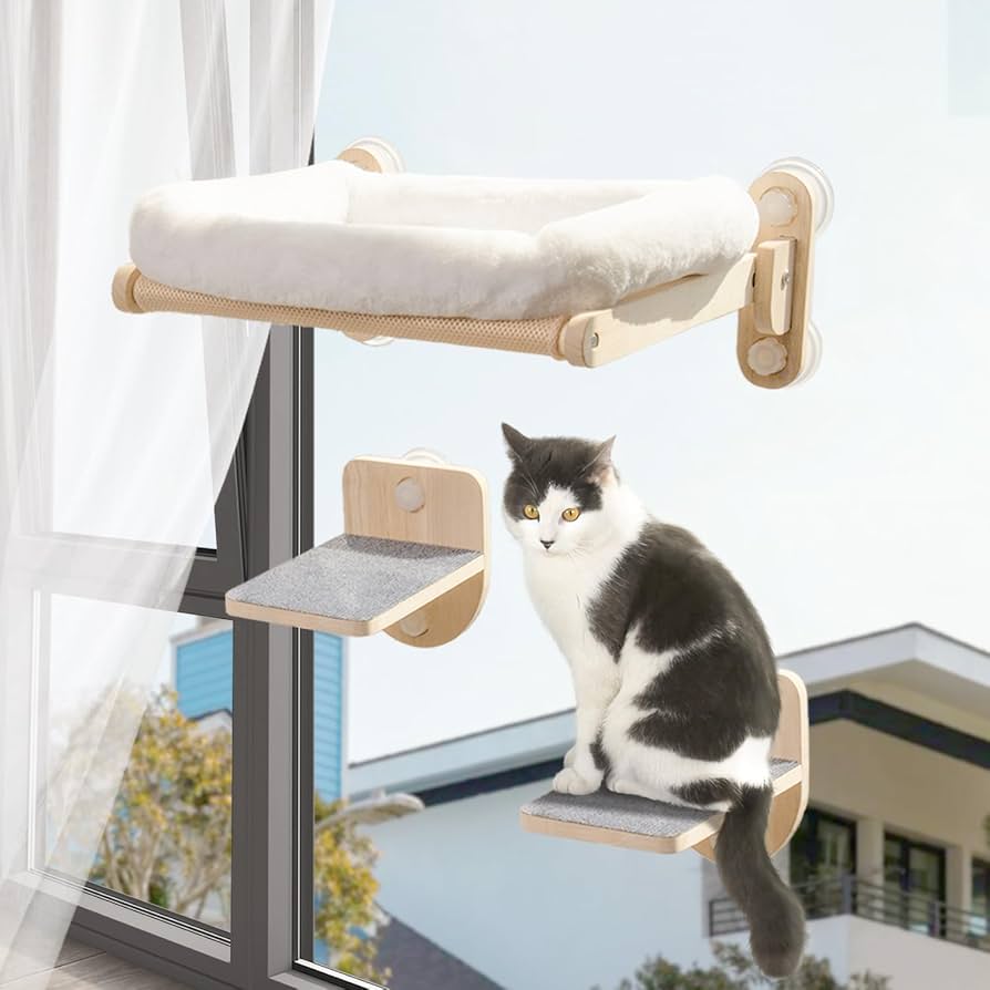 Amazon.co.jp: DoubleTT 猫 ハンモック 窓掛け ベッド 吸盤式 壁掛け