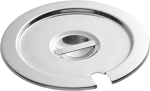 7 cuartos de galón de acero inoxidable con muescas para verduras insertadas cubierta de sartén - para calentador de sopa y sopa aplicable a catering