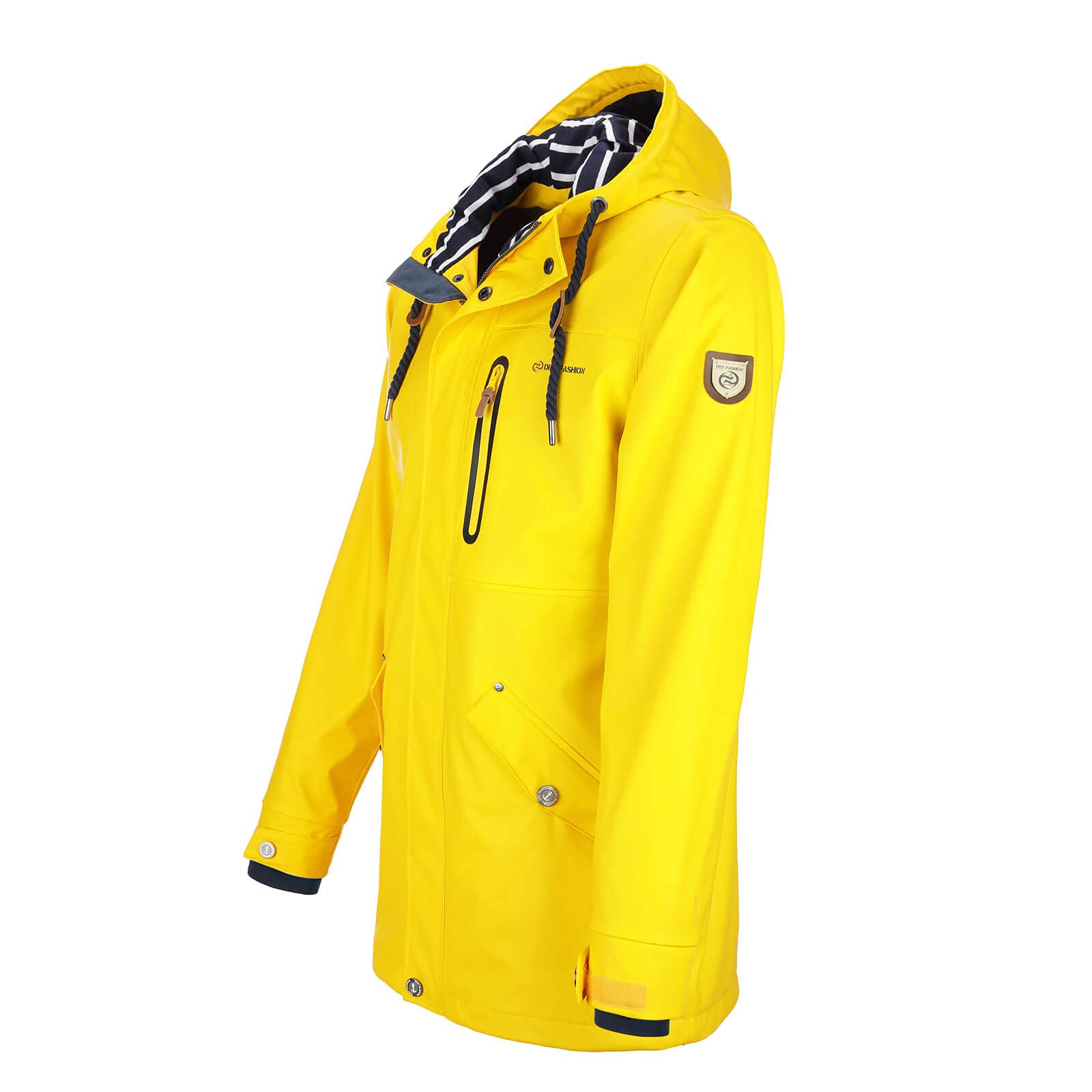 Dry Fashion Herren PU-Parka Lübeck - Regenjacke Herren Wasserdicht Winddicht Reißverschluss Outdoor Jacke Männer in Navy Größe M