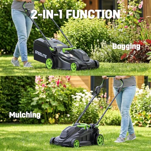STEELITE 40V 17-Inch Cordless Lawn Mower & 500 CFM Leaf Blower Combo Kit, Equipped with 2 Pack 4.0Ah Batteries and Dual Chargers - Image 5
