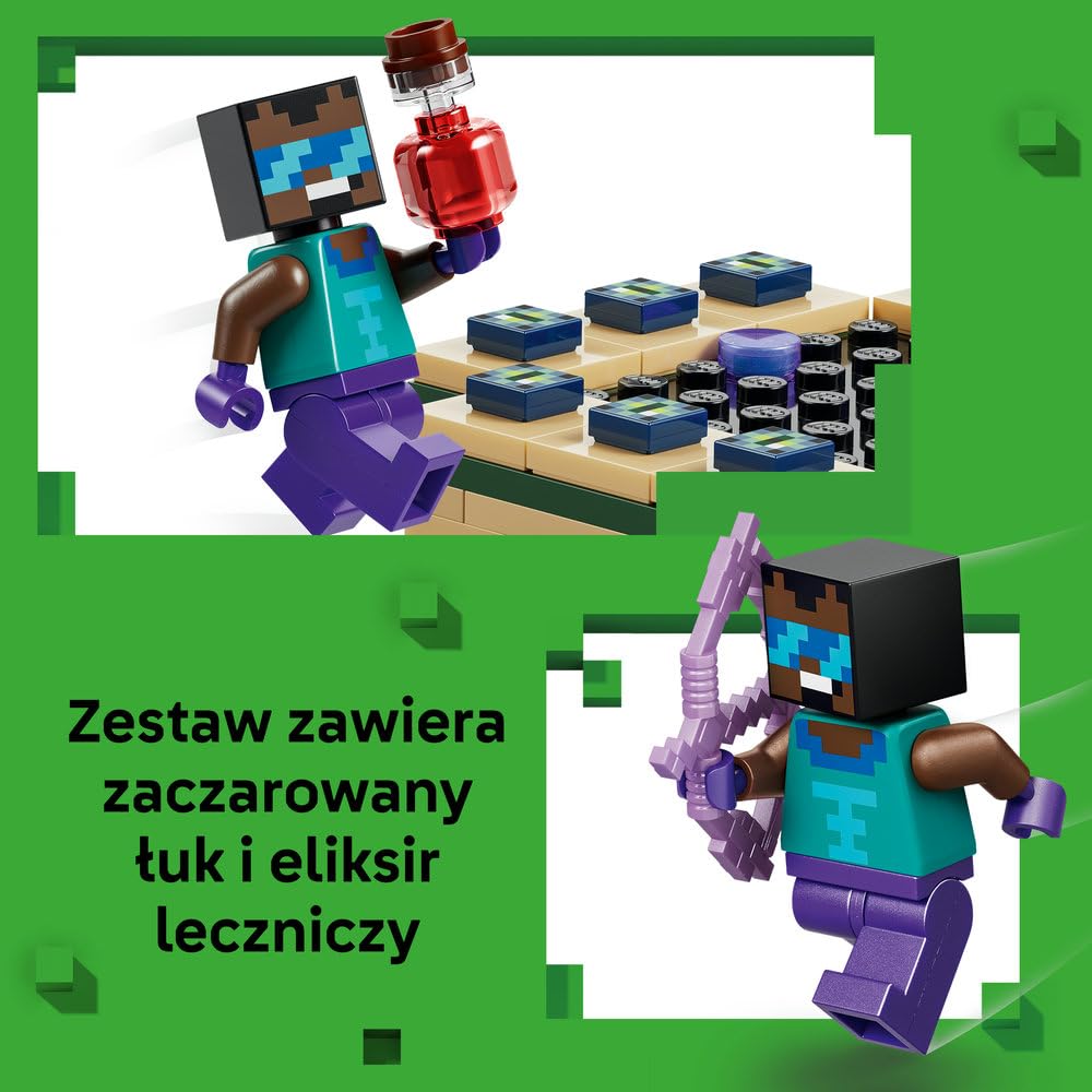 LEGO Minecraft Podróż przez portal Netheru i Kresu, zabawka konstrukcyjna dla dzieci z Endermanem i dwoma portalami, pomysł na prezent na urodziny dla 7-latka i gamingowa ozdoba do pokoju 21584