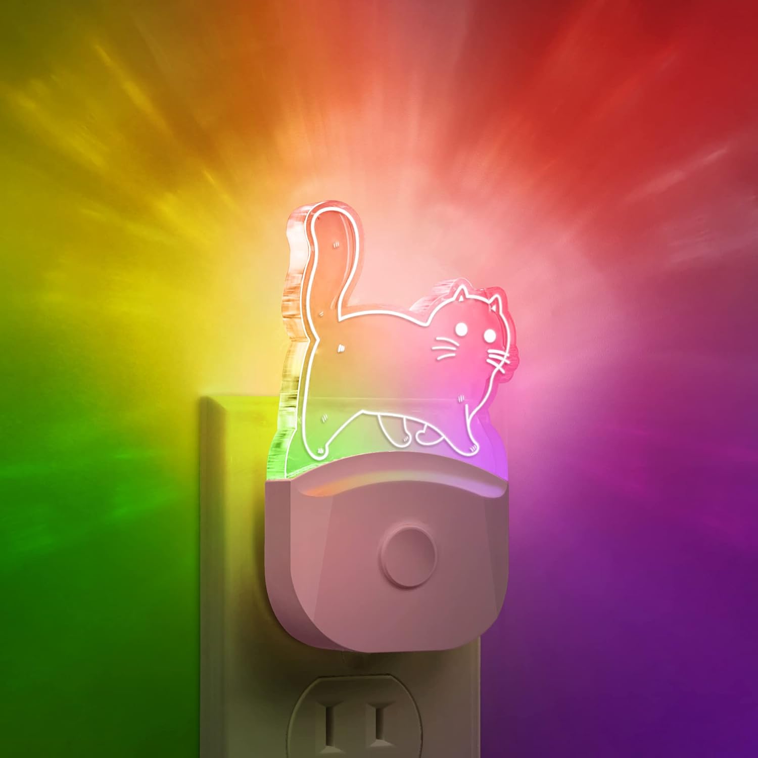 Cat Night Light for Girls [2 pk], ColorChanging Kids Night Light, Plug