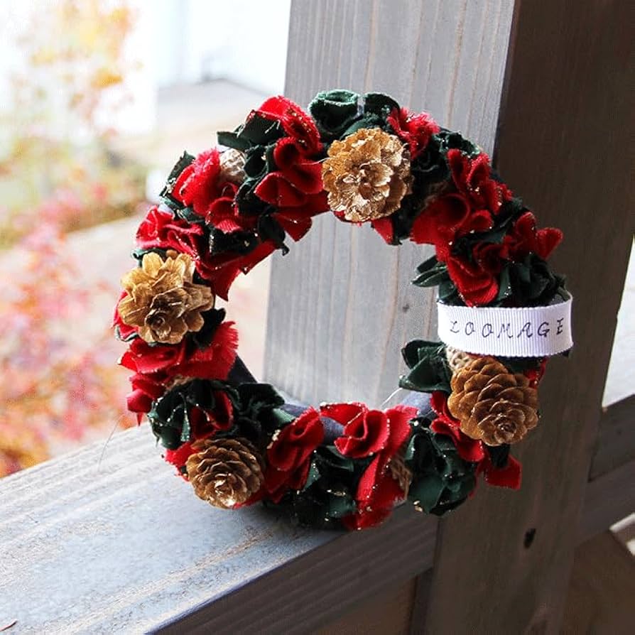 19.クリスマスリース Amazon.co.jp: クリスマスリース、19.6インチゴールドクリスマスリース