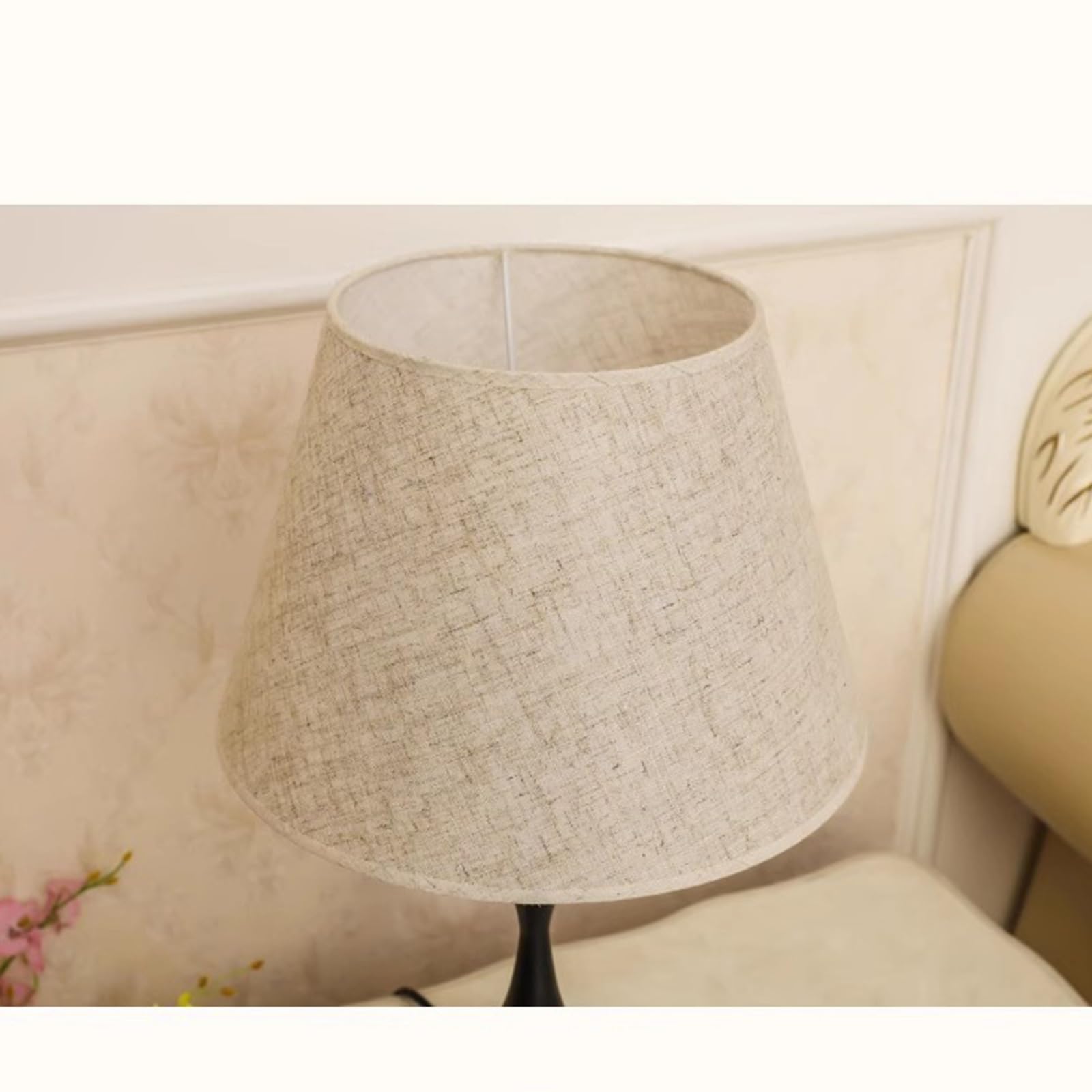 Affascinante Lampada da tavolo vintage for camera letto, tre regolazioni della luminosità, luce calda a LED 5 W, paralume in tessuto di lino, comodino Arredamento per la casa