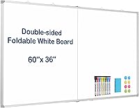 Vista 36 de WALGLASS Pizarra blanca magnética, 36 x 24 pulgadas, de doble cara, borrado en seco, pizarra blanca para pared, colgar o montar, horizontal