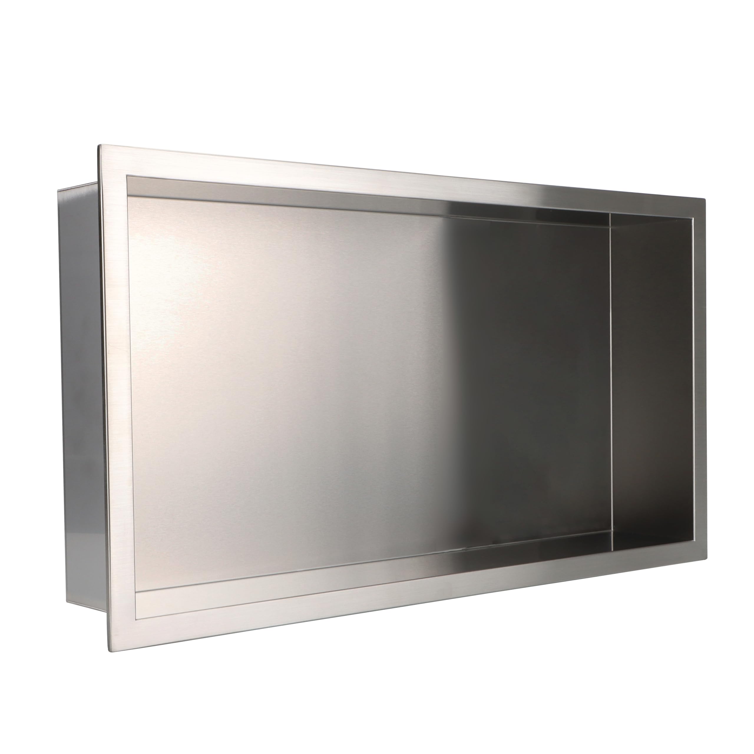 Valve Kings 600 x 300mm Stainless Steel Shower Niche Rectangle Sleek Recessed Bathroom Wetroom Shelf Pre-Built 100% Waterproof Easy Install