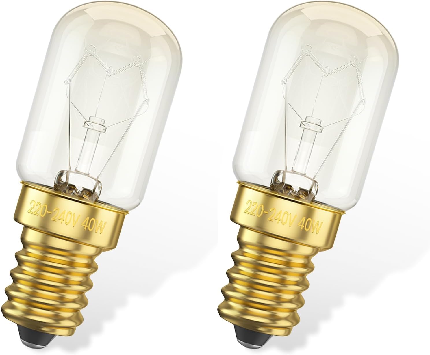 40W E14 Screw Pygmy Bulb, SES E14 Dimmable Incandescent Oven Lamp 300°C Heat Resistant Warm White 2700K Compatible with Neff/Bosch/AEG/Smeg/Zanussi Oven,Microwaves Salt Lamp (2-Pack)