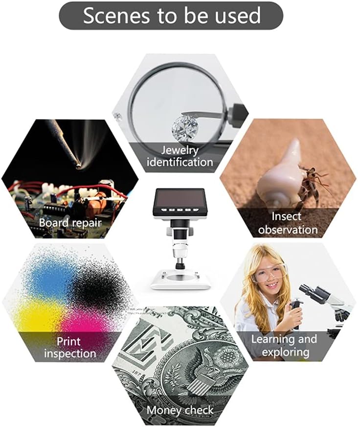 Multifunction Digital LCD Desktop Microscope Portable 4.3 Electronic Biological Power Supply Mode