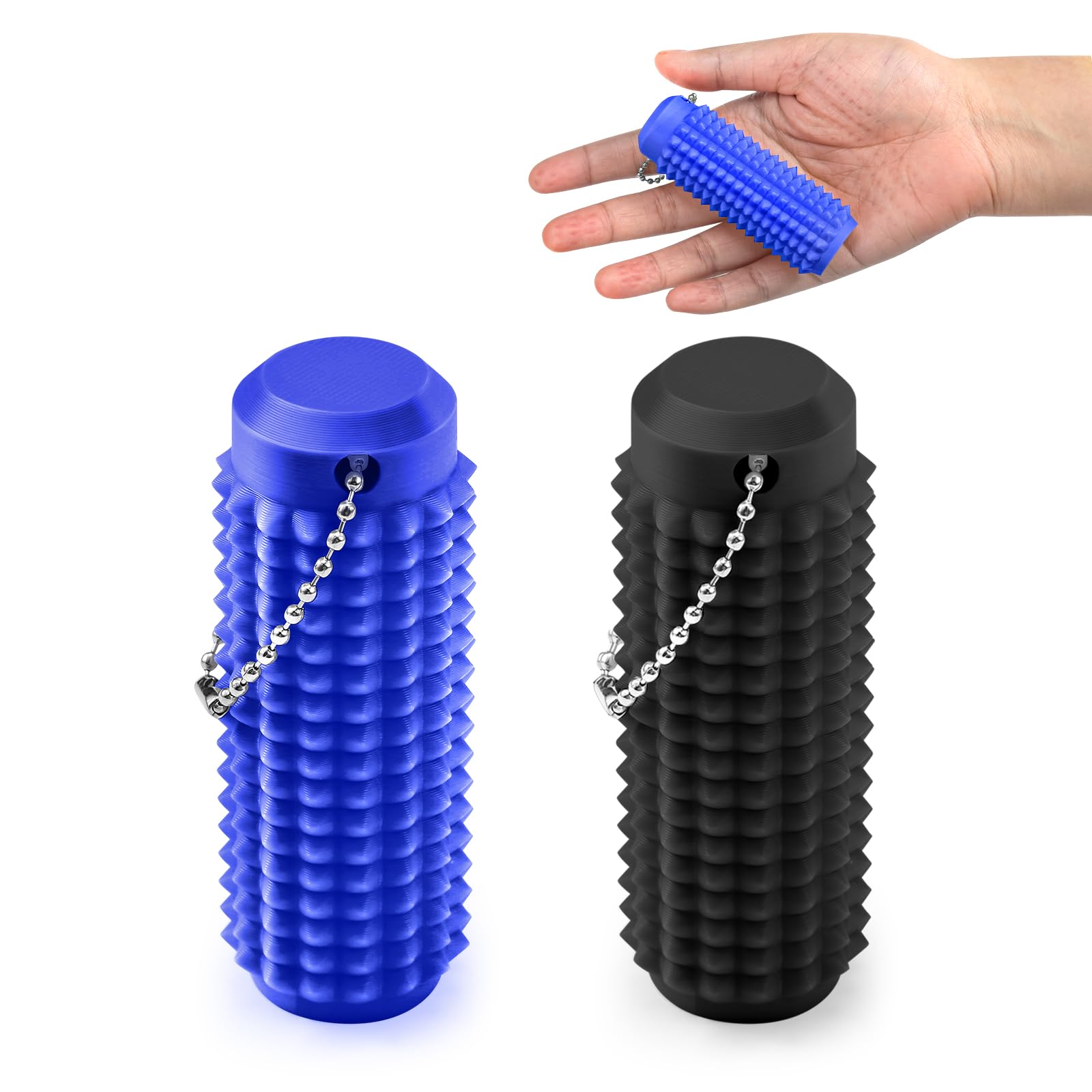 Pain Stim Fidget 2 Pack , Fidget Toys for Adults , 3D Printed Stim Sensory Toys for Stress Relief , Birthday for Men (Black & Blue 2Pack)