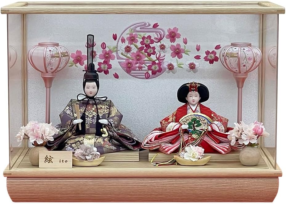伝統的な雛人形セット ケース付き ひな祭り アクリルケース飾り｜ひだまり雛｜固定式雛人形 ｜お求めやすい雛飾り