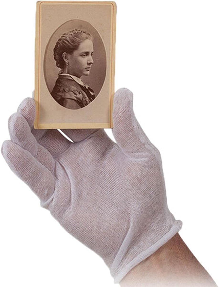 Archival Methods Medium-Weight White Cotton Inspection Gloves Large, 12-Pack