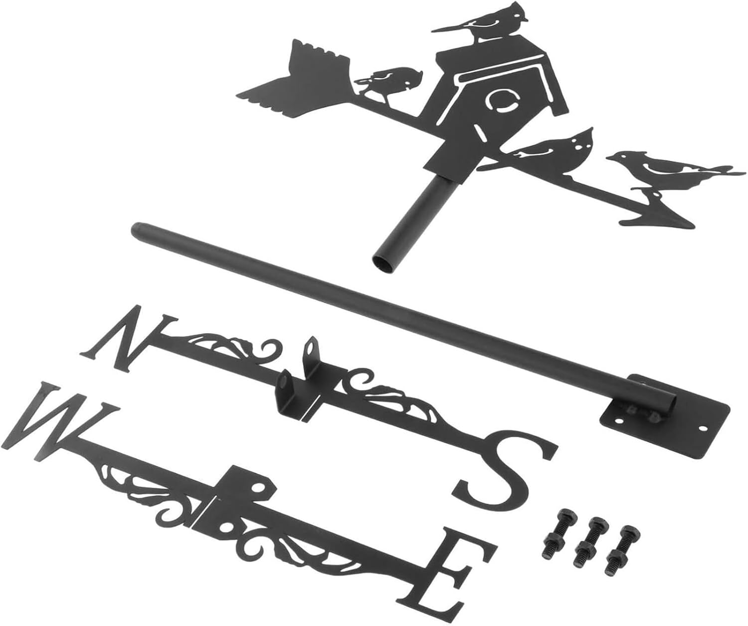 Iron Metal Weathervane Garden Weather Vane with Roof Mount Roof Garden Decorations for Outdoor Farm Yard Garden