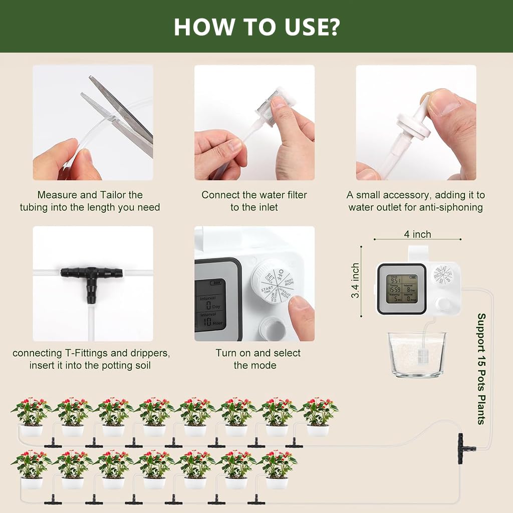 HASTHIP Drip Irrigation Timer - Automatic Watering System -5
