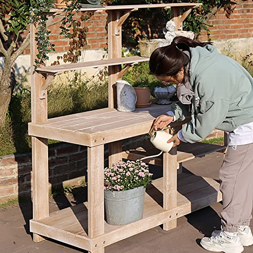 Banc de jardinage d'extérieur stable à double niveau pour terrasse - 2