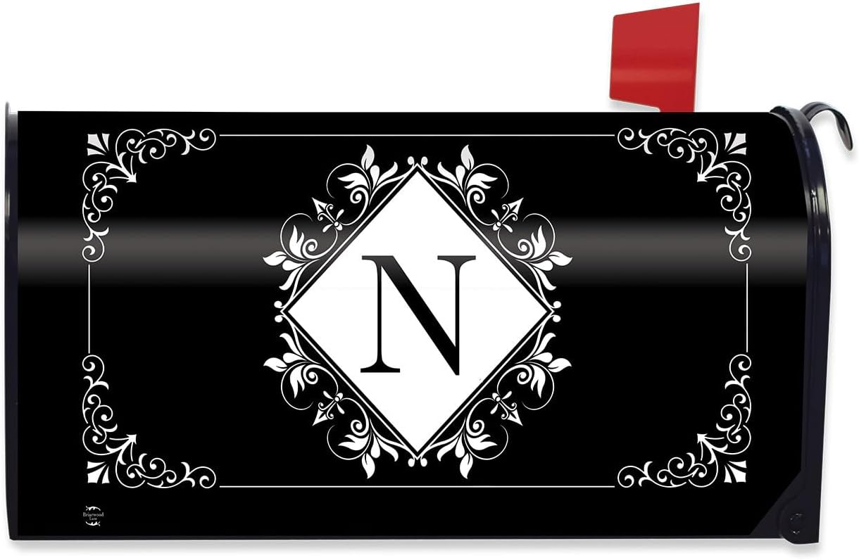Briarwood Lane Black and White Monogram C Mailbox Cover