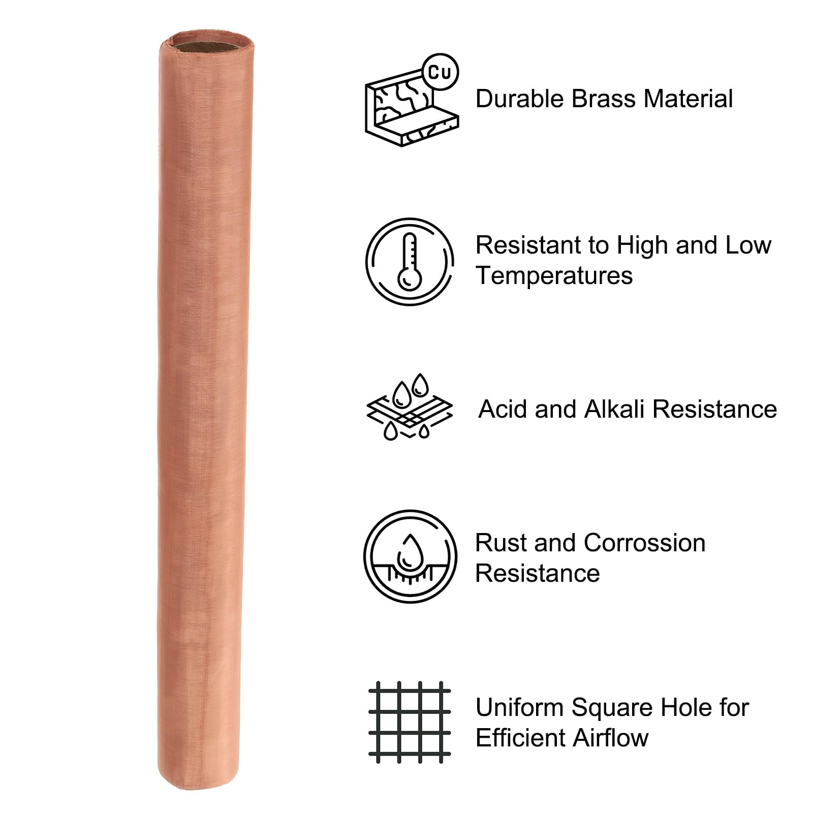 PATIKIL 39,4x11,9" Messinggewebter Drahtgeflechterollen, 1 Rolle 120 Mesh Filter Grobes Dichtes Gaze-Metallgitter für Filtergitter Fenstersicherheitslüftungsabdeckung, Lila