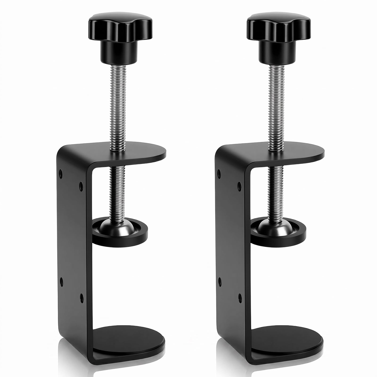 3 inch C-Clamp with Four Small Holes in the back, 2-Pack Adjustable Desk C Clamps for Range 0.35"~3.37", Versatile Clamp for Brake, Parts Assembly, Fastening, Welding, Woodwork, Metal Work