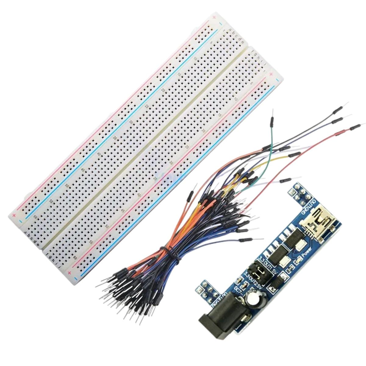 MB102 Power Supply Module 3.3V 5V+MB102 Breadboard 830 Point+Jumper Cables New for Arrival 2025 High for Quality