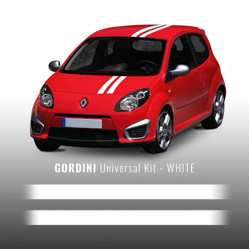 4R Quattroerre.it Tiras adhesivas compatibles con kit Gordini Renault Blanco