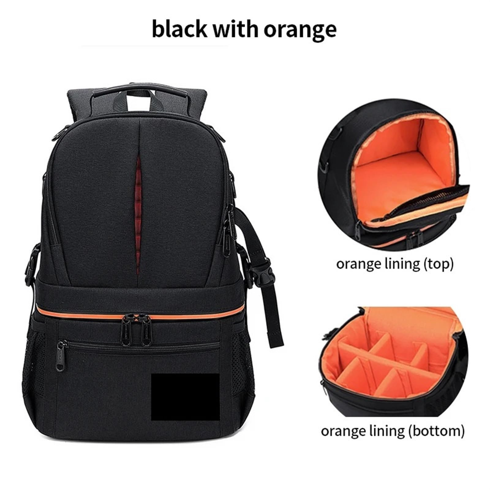 Bolsa de cámara con Doble Correa hacia Arriba y Abajo, Impermeable, Unisex, Bolsa Digital, Accesorios, for Lentes, Capa DIY Funda Camara Reflex(Blue with Orange)