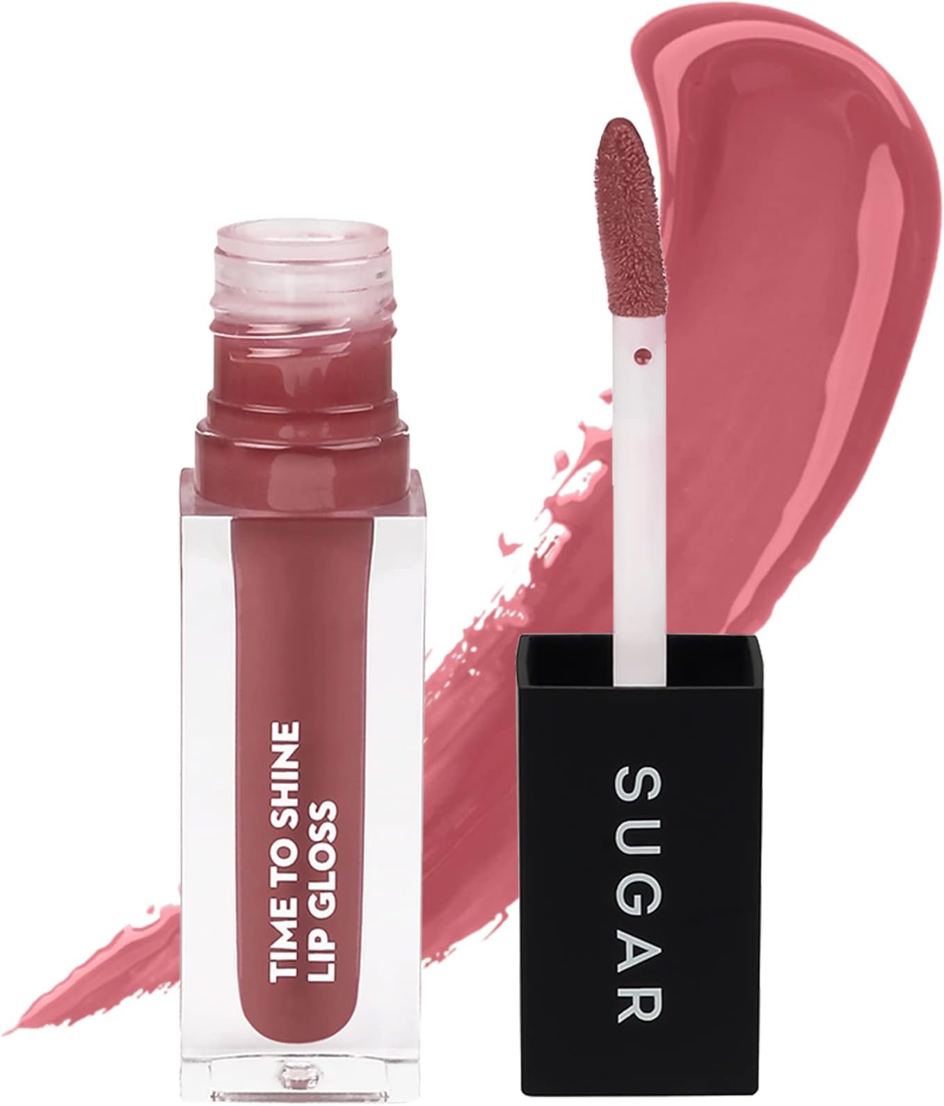 SUGAR Cosmetics - Time To Shine - Lip Gloss - 02 Velma Pinkley (Pink Nude) - 4.5 gms - High Shine Lip Gloss with Jojoba Oil