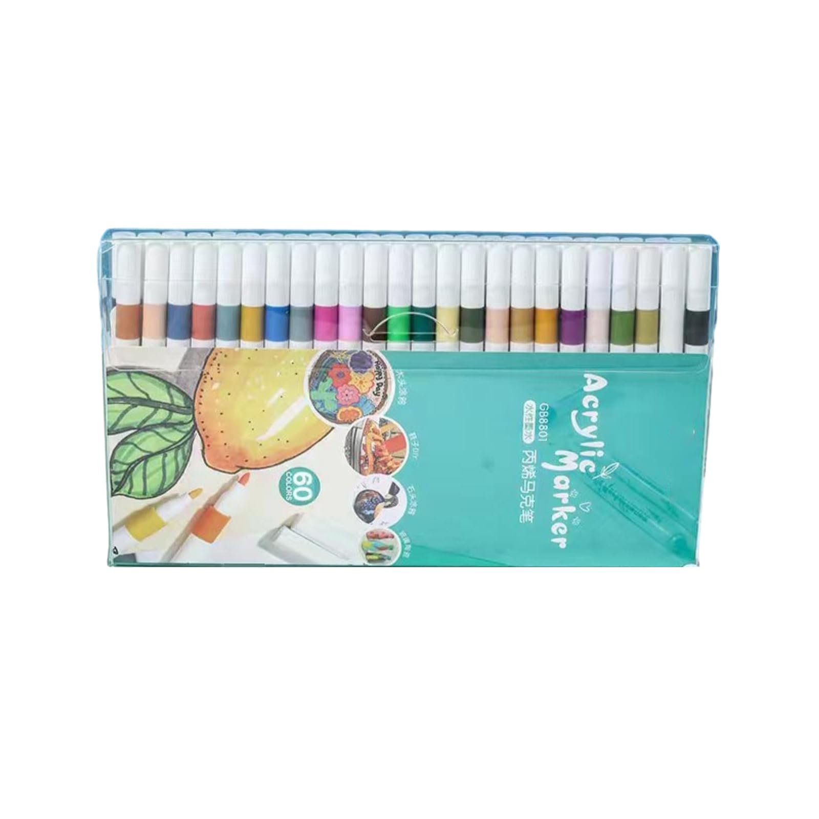 Acrylic Mark Pen 48 Color Set for Students to Draw Graffiti Color Water Based Mark Pen-60 Color Acrylic Pen