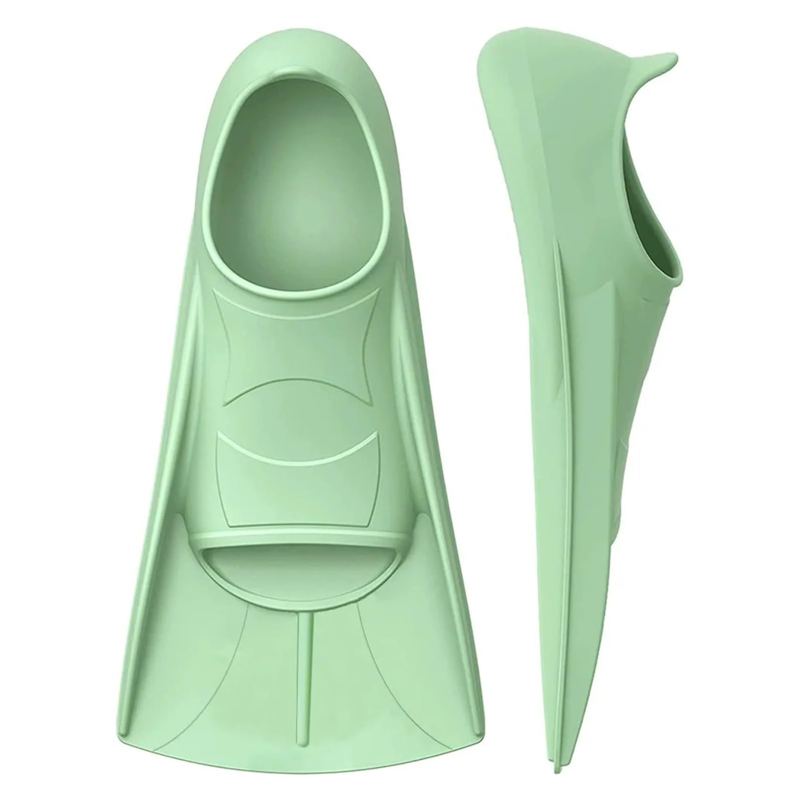 Aletas Buceo Zapatos de Rana Cortos for Adultos, Aletas de natación de Silicona, Entrenamiento de natación y Buceo, Suministros de Buceo palmeados, Aletas de natación(Light Green,XXXS(23-26))