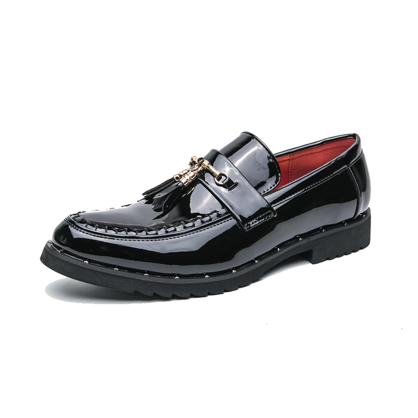 Mocassini con Nappine Uomo Scarpe Slip-On Business Casual in Pelle PU Scarpe Eleganti Versatili