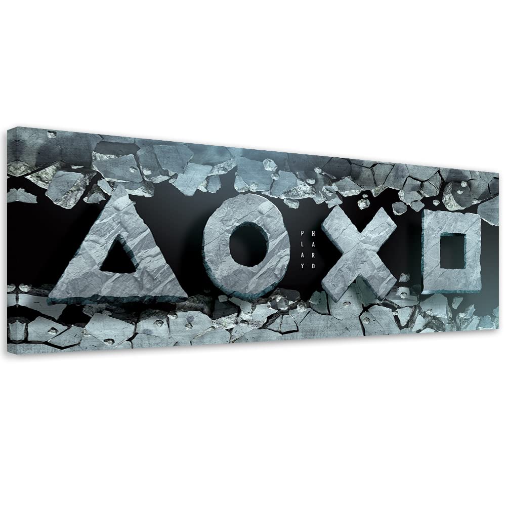 Feeby Cuadro en Lienzo Para Jugadores Videojuegos 90x30 cm XXL 1 Pieza Modernos Impresión Artística Calidad fotografica Imagen Decoración De Pared Salon Dormitorio Abstracto Gaming Play Multi