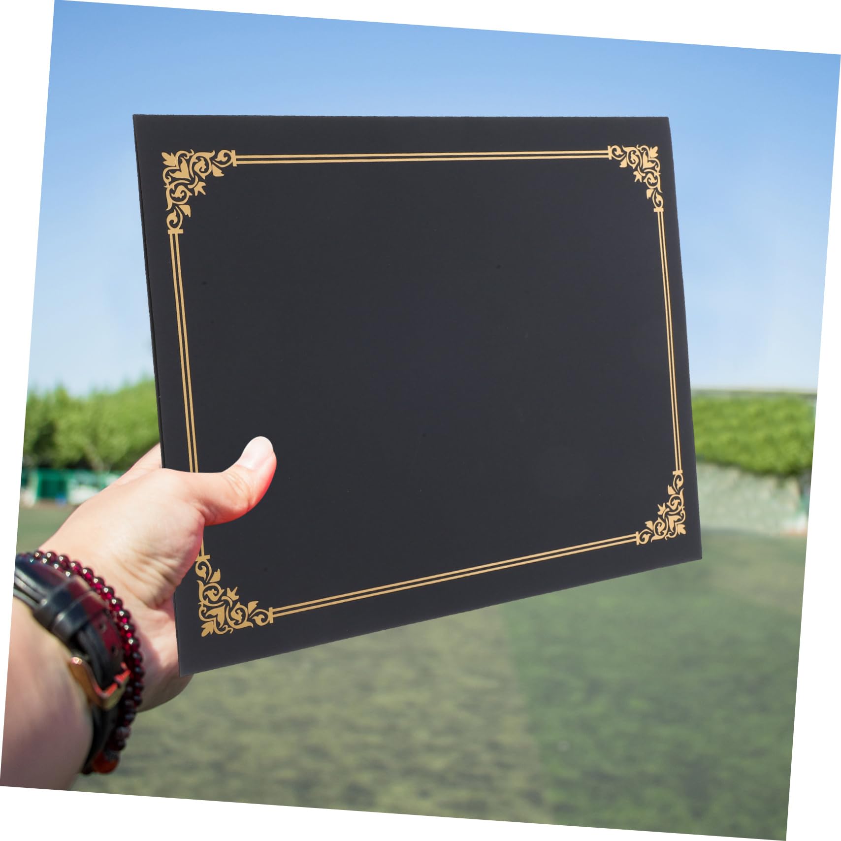 Couverture Noir 10 Pièces en Papier de Certificat pour Bureau et Maison