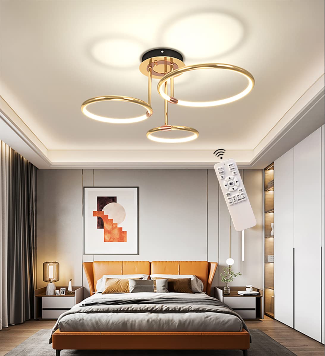 Plafoniera Moderna A LED Dimmerabile A Forma Di Petalo - Con Telecomando, 3 Colori, Per Soggiorno E Camera