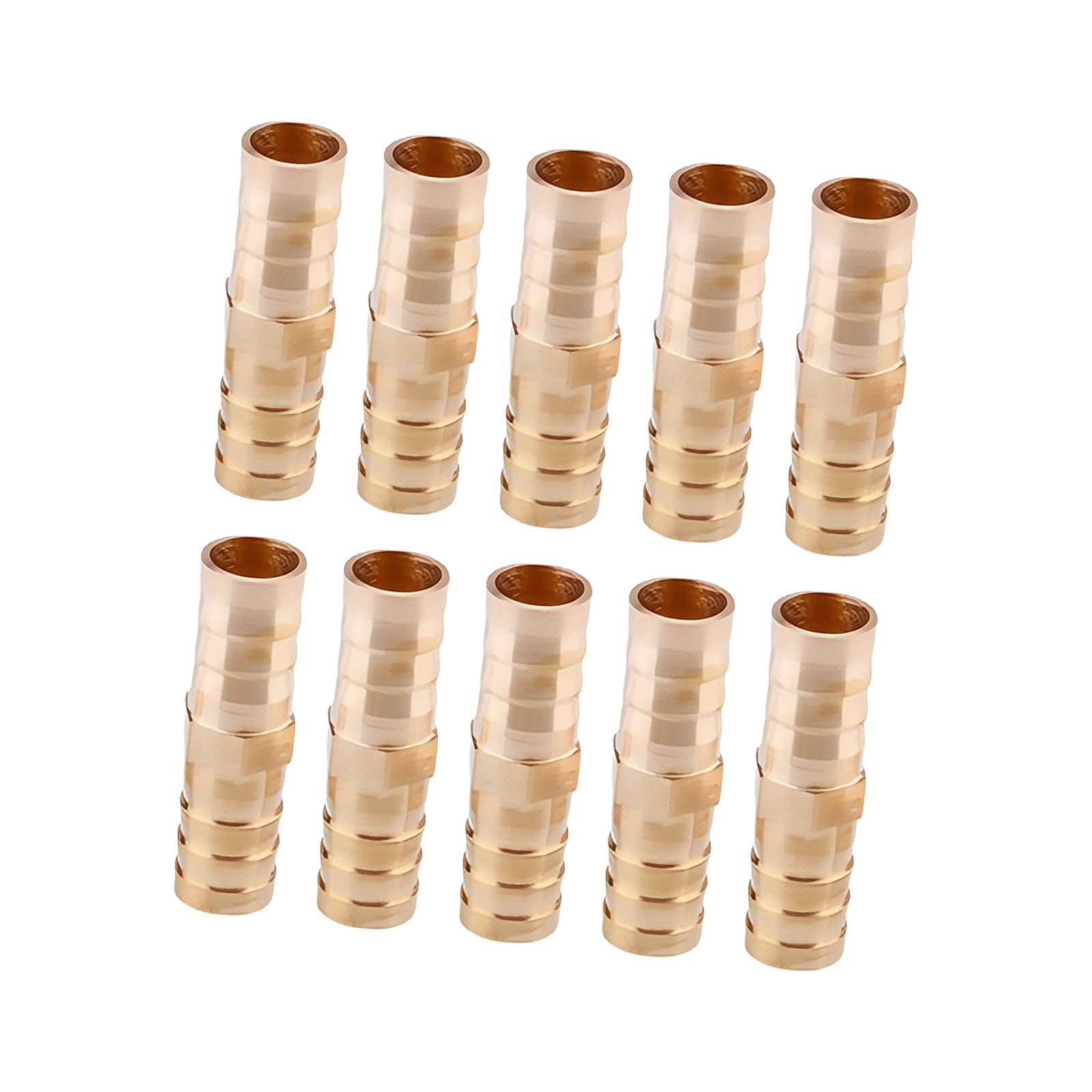 Kalttoy 12Mm 10Pcs Brass Barbed Tube Fittings Heat & For Plumbing Systems Repair & Maintenance Brass Tubing Reducer Adapters