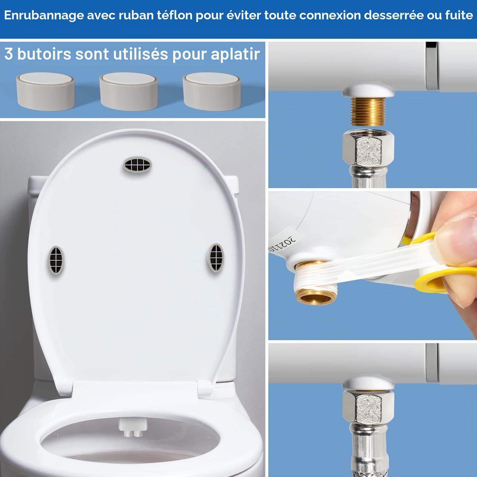 Yolife Bidet Toilette WC Ultra Japonaise Toilette Bidet Non Électrique Double Buse, Cuvette Japonaise Rétractables Autonettoyantes-Nettoyage Arrière/Femelle