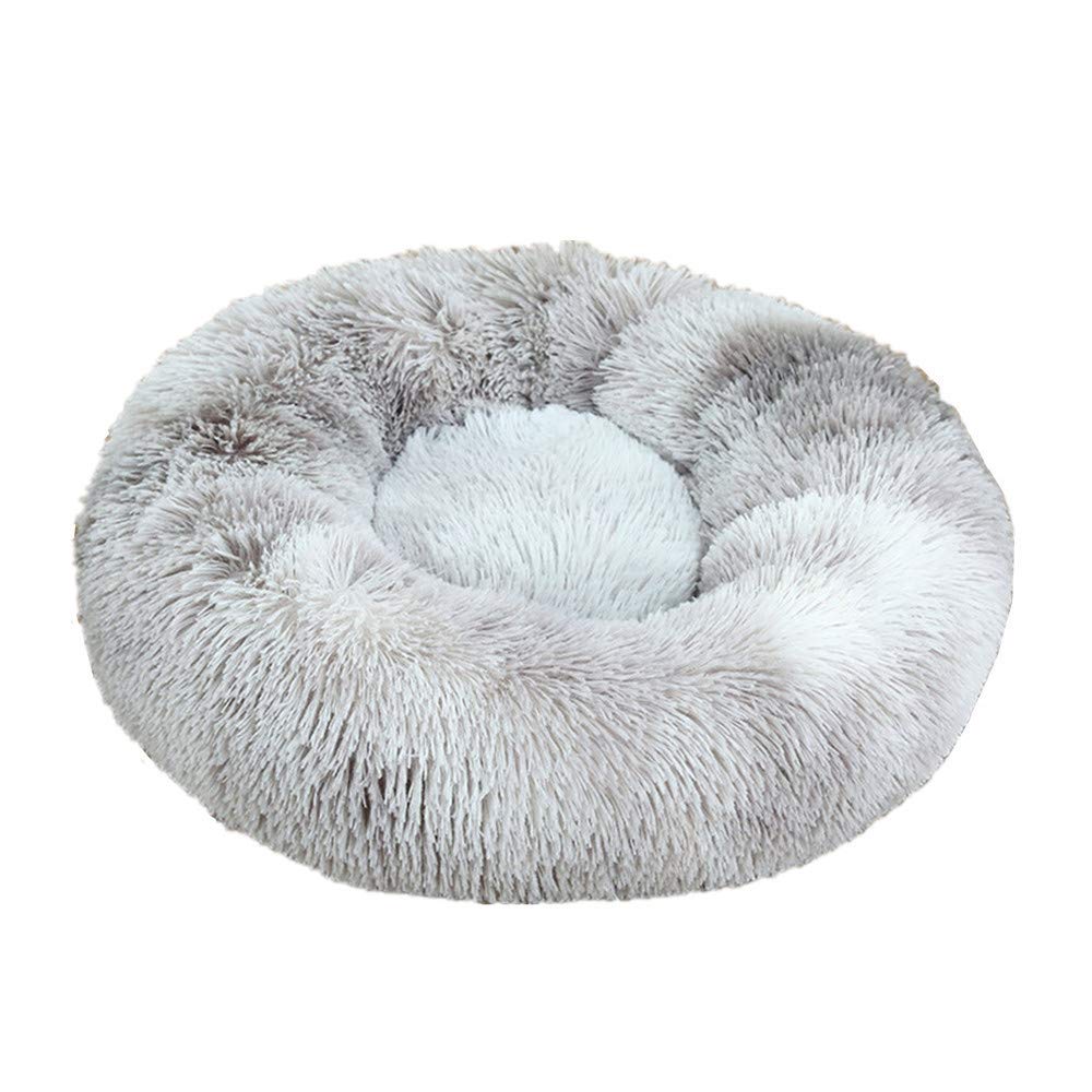 Panier rond chien pour le salon coussin chat donut géant lavable en peluche