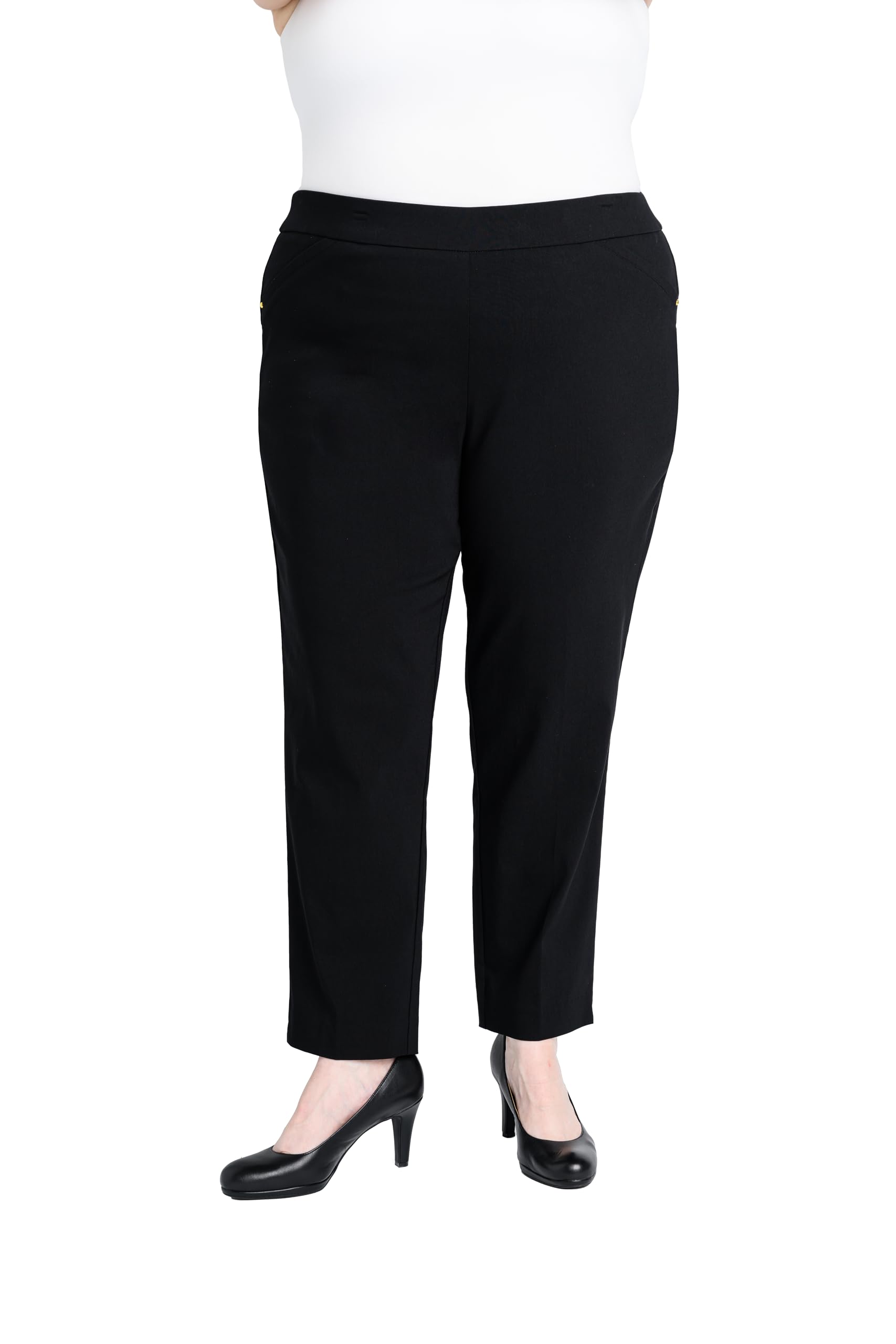 Briggs New York Women's Plus Size Super Stretch Millennium Slimming Pull-on Ankle Pant