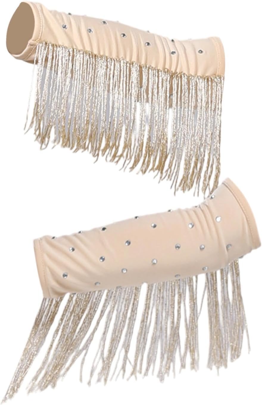 1 Pair Latin Dance Arm Sleeves Comfortable Shiny Practice Durability Sparkly Apricot Gold | Clothing Shoes & Accessories | Womens Accessories | Gloves & Mittens