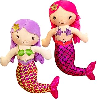 STOBOK Plush Stuffed Animals 2pcs Plush Mermaid Doll Stuffed Mermaid Plush Toy Soft Mermaid Pillow Princess Plush Toy Doll Valentine's Day Plush Doll Gift Mermaid Doll Mermaid