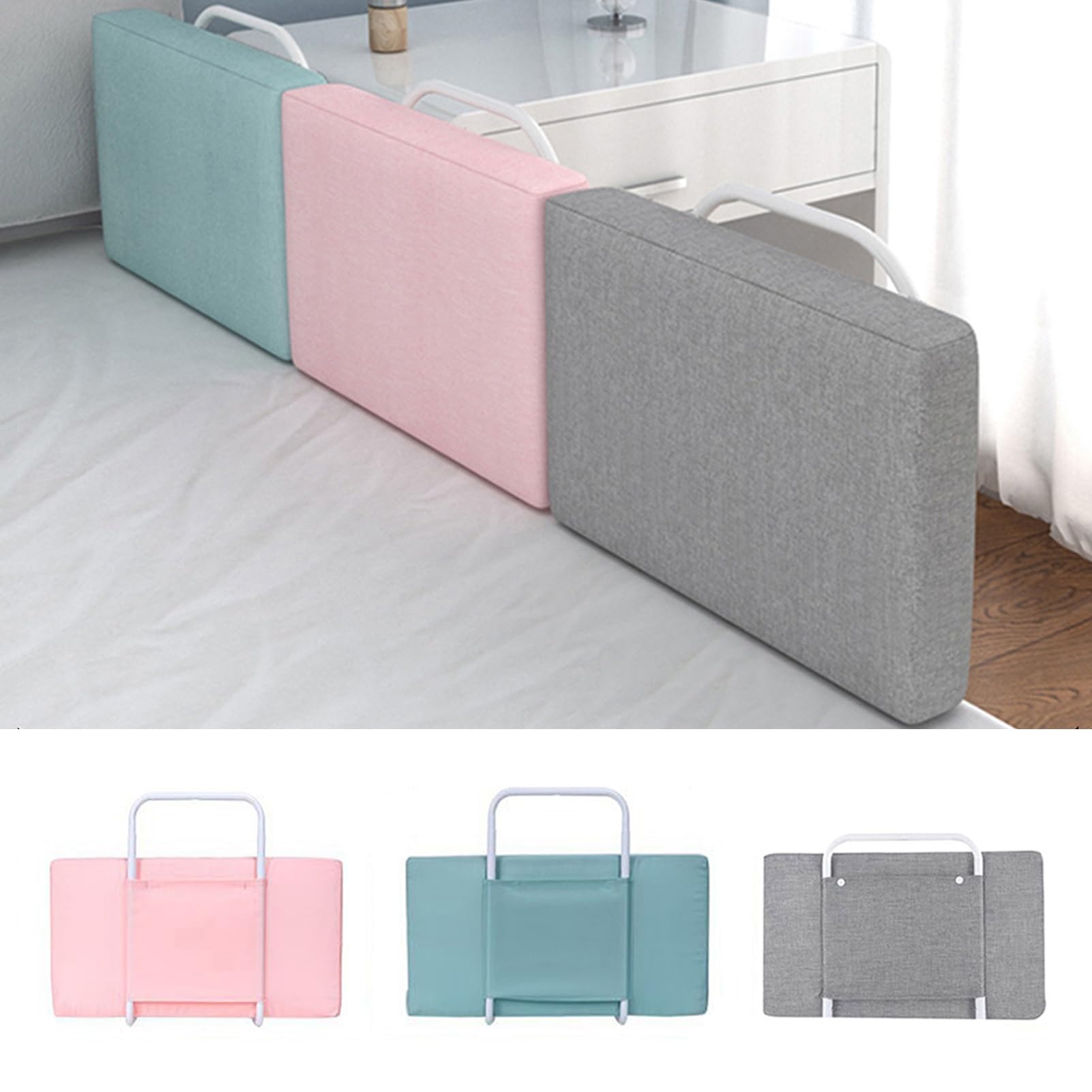 Baby-Bettgitter, Absturzsicherung Bettgitter, 5-Loch Höhenverstellbar, Waschbarer Reißverschluss, Bettschutzgitter Alle Seiten für Kleinkindbett und Einzel-/Doppelbett(Color:Gris,Size:2*60cm(for 120 c