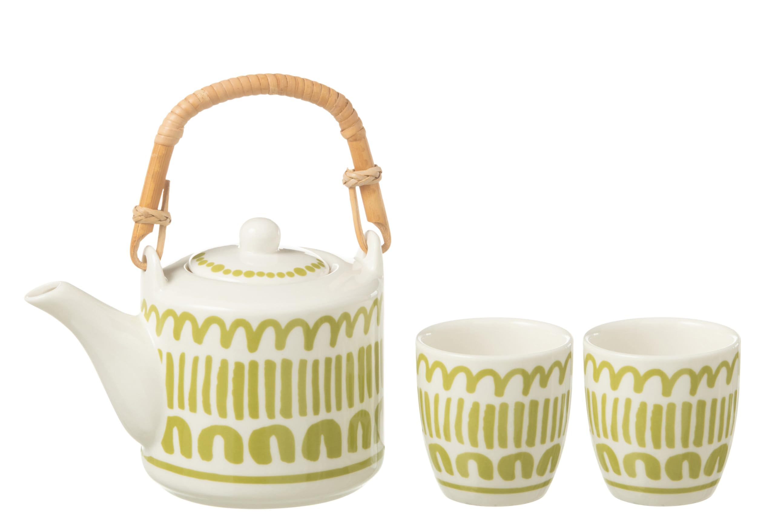 Théière tasses céramique verte J-Line pour garder votre thé chaud plus longtemps