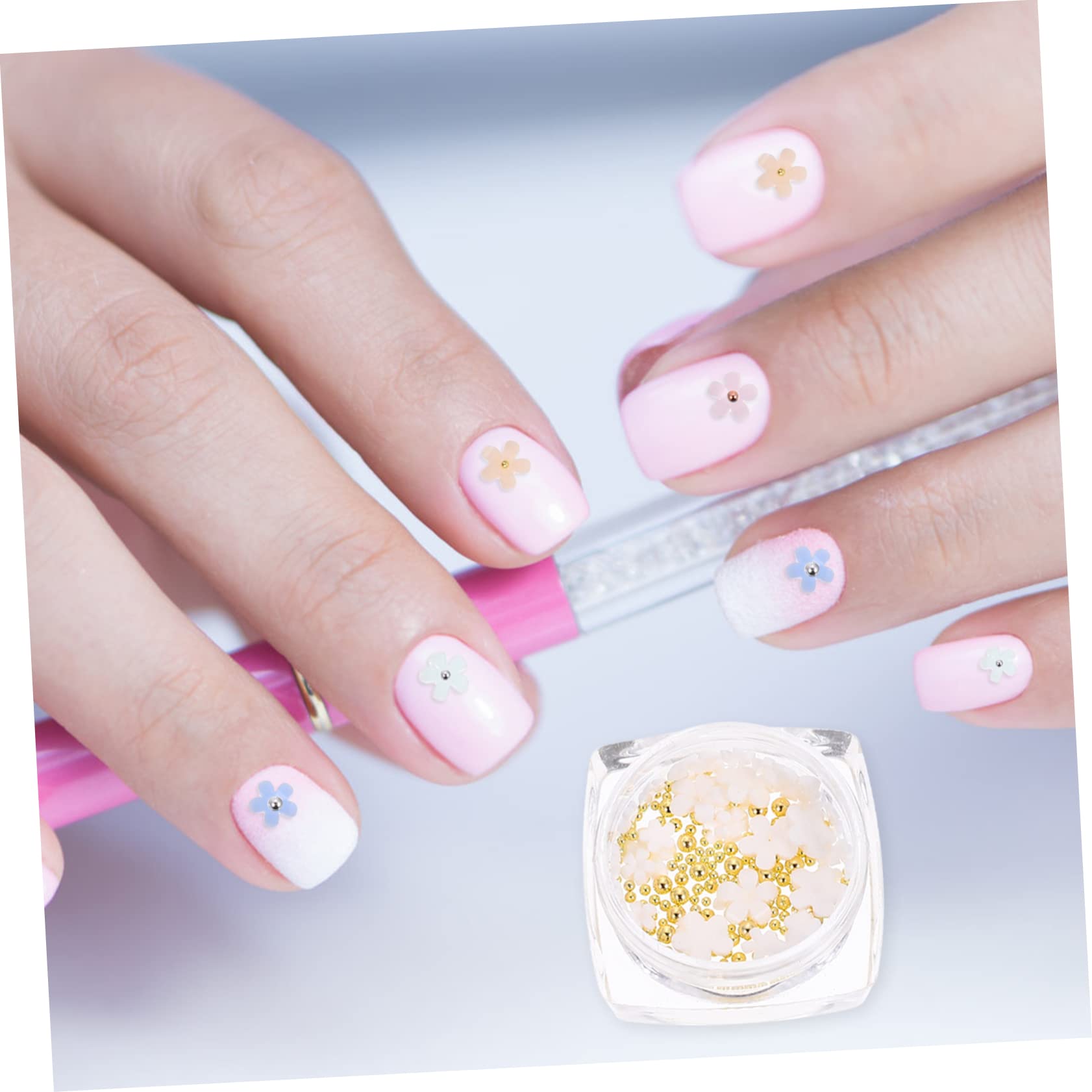 FOMIYES 30 Cajas Decoración 3D Encantos De Manicura Flores 3D Arte De Uñas Encantos De Resina Calcomanías De Arte De Uñas Flores 3D Encantos De Uñas Joyería De Uñas Adornos De