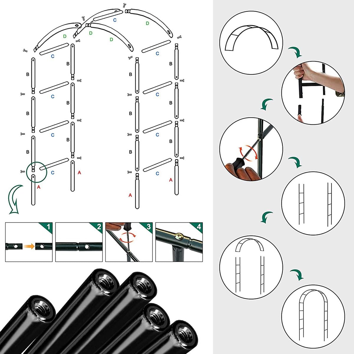 Ogrodowy łuk żelazny na zewnątrz krata do roślin pnących i kwiatów 180-280 cm szerokości x 220 cm wysoka metalowa altana t na wesela owoce i akcesoria pomocnicze