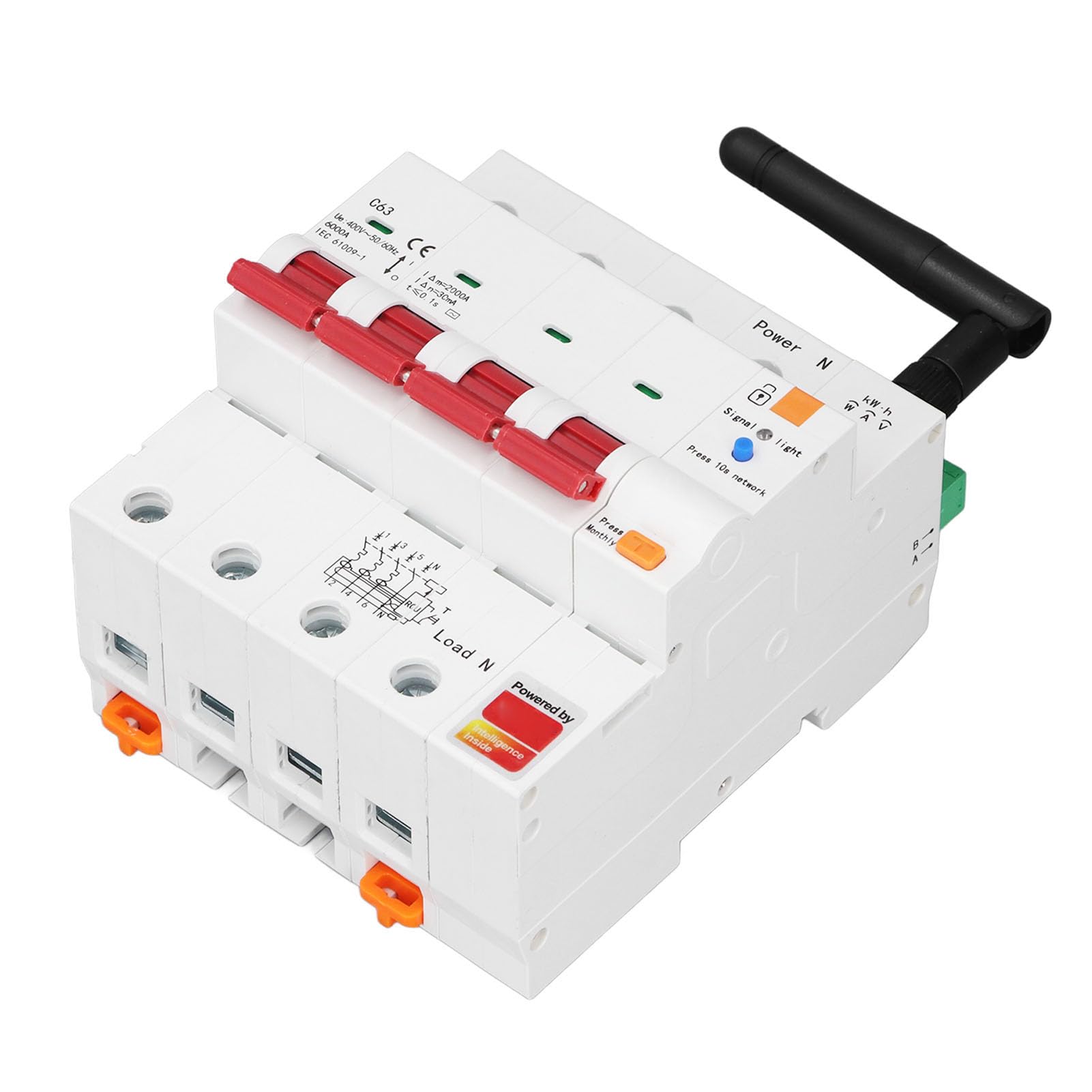 GOWENIC 63A 4P WiFi MCB con Protección contra Sobrecarga y Cortocircuito