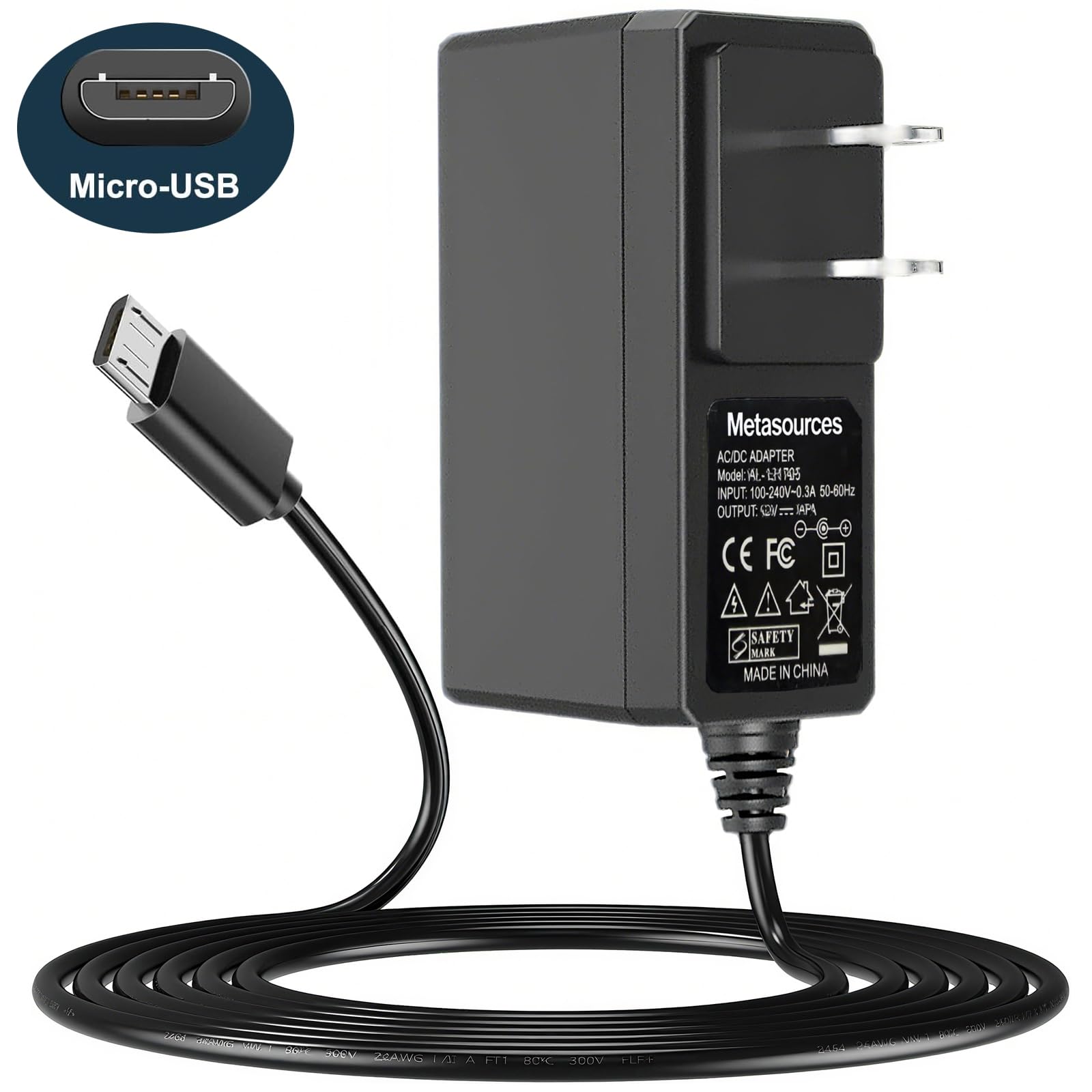 Amazon.com: Metasources Micro USB 12V AC/DC Adapter Compatible