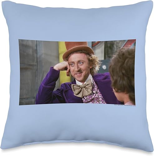 Willy Wonka Chocolate Factory Condescendiente Wonka - Almohada de 15.7 x 15.7 in, multicolor