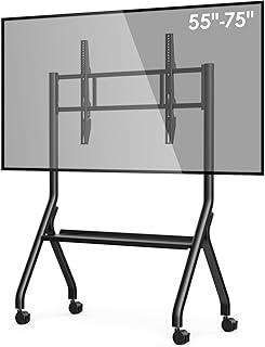 Smart Board Stand with Wheels, 55/65/75'' Interactive Whiteboard Stand, Height Adjustable Mobile Stand with